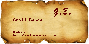 Groll Bence névjegykártya